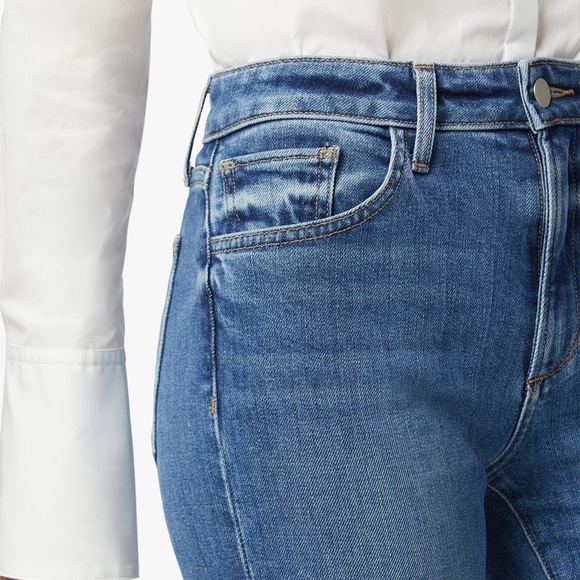 Favorite Daughter Erin High Rise Slim Straight Jeans 24 Medium Indigo - Picture 4 of 11